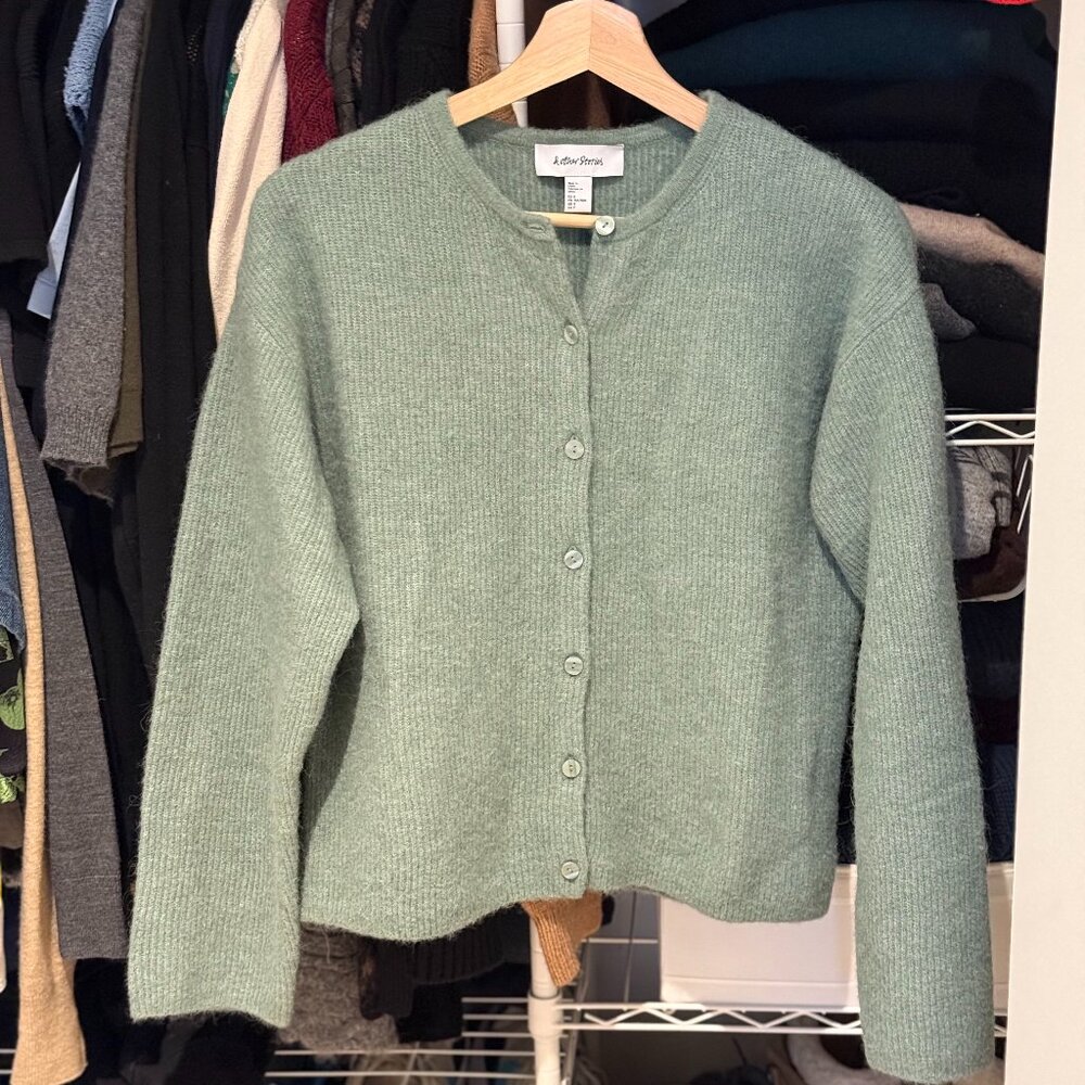 & Other Stories Alpaca-Blend Knitted Cardigan in Green